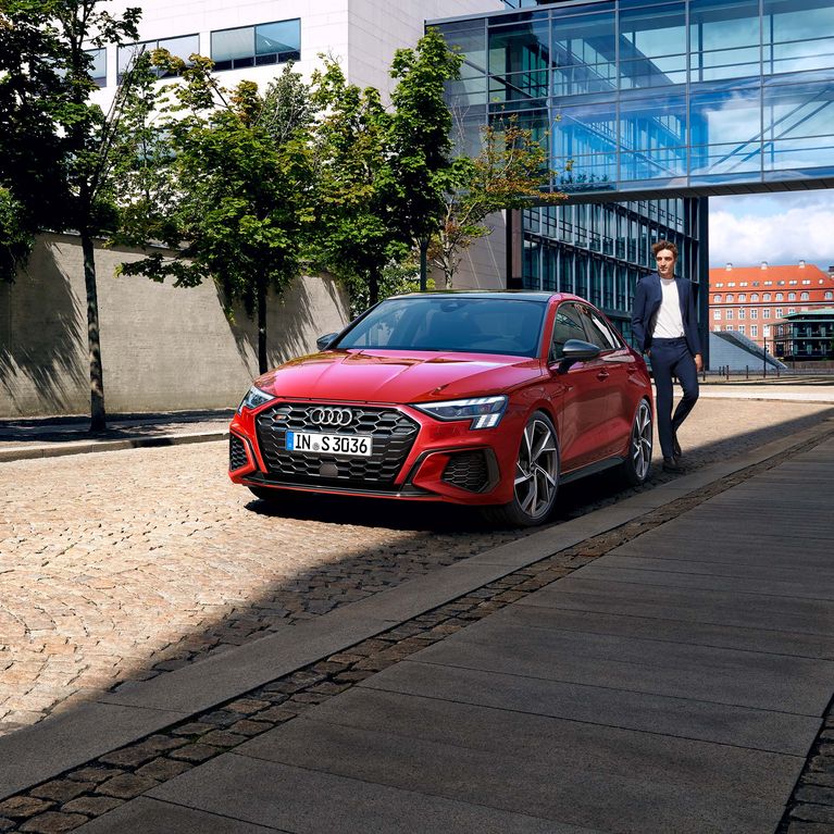 The Audi S3 sedan in a front view