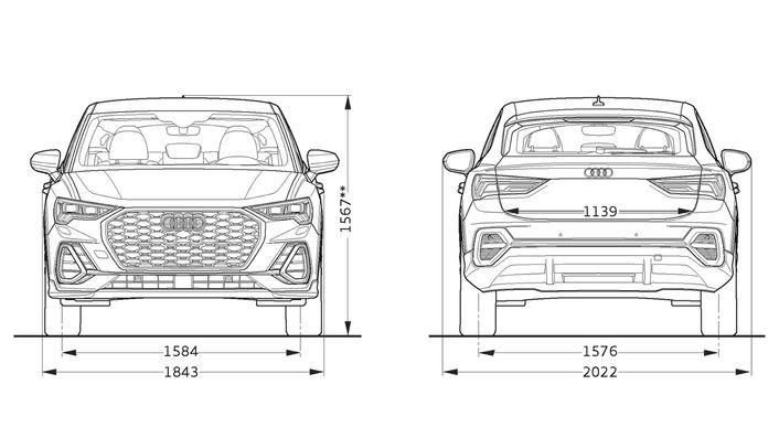 Audi Q3 Sportback 35 TFSI ( лс) | Технические характеристики, расход топлива , Габариты